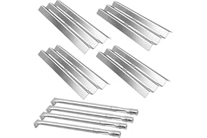Zemibi Grill Replacement Parts for Napoleon Gas Models LEX485/605/730 LE LD485 Series Grills S81001, Stainless Steel Heat Plate Tent Shields and Heavy Duty Burner Tubes, BBQ Repair Kit, Pack of 4
