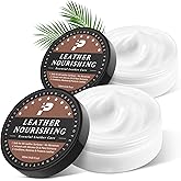 Leather Conditioner - 2 Pack, All-In-One Leather Care Treatment for Couch, Bag & Furniture Salve, Restores Softness & Shine, Safe for Purses, Shoes, Sofa, Boots, Car Interior, Family & Pet Safe