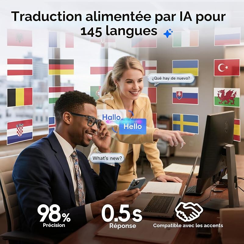 IA Glasses : lunettes intelligentes avec ChatGPT, traduction en temps réel