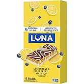 LUNA Bar - Mash-Ups LemonZest + Blueberry Flavor - Gluten Free Snack Bars - Non-GMO - Protein Bars - Made with Organic Oats (