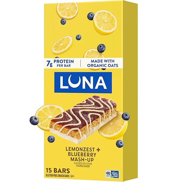 LUNA BAR – MASH-UPS LEMONZEST + BLUEBERRY FLAVOR...