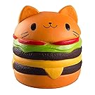 WATINC Kawaii 1 pcs Jumbo Food Squishise Cat Hamburgers Cream Scented Slow Rising Squishies Charms, Kid Toy, Lovely Toy Stress Relief Toy, Decorations Toy Large (Hamburgers )