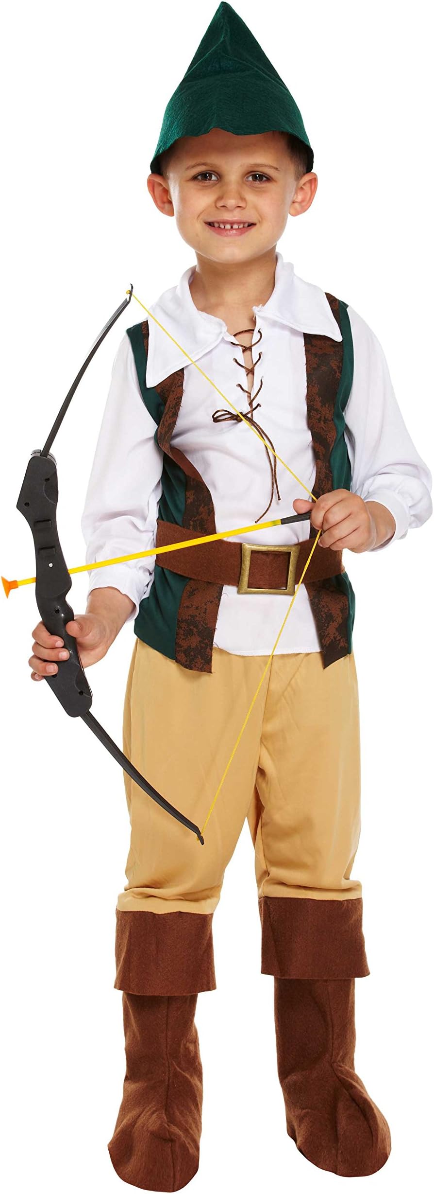 GUBA® BOYS HUNTER ROBIN HOOD FANCY DRESS COSTUME MEDIEVAL PETER CHILDS PAN BOOK DAY (Boys Hunter Robin Hood Costume, Medium (7-9 Years))