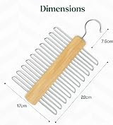 Winsome Tie Hanger Wooden 20 Chrome Bars Beech Wood Swivel Hook Wardrobe view 2