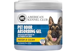 AMERICAN KENNEL CLUB SMELLS BEGONE Pet Odor Absorber Gel - Air Freshener & Odor Eliminator - Made with Essential Oils - Fresh & Clean Scent - 15 Ounce