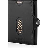 TRUSADOR Valencia Unisex Leather Wallet Small Compact Front Pocket RFID With Coin Pocket Wallets (With Coin Pocket, Black)