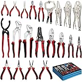 DISEN Pliers Set, 21 Pieces Full Assortment of Plier with EVA, Versatile Pliers Tool Set for Plyers Ideal as Home Use, Holiday, Fathers' Day Gift
