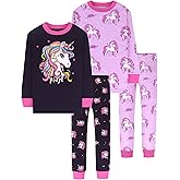 DAUGHTER QUEEN Girls 4 Pieces Cotton Pajamas Size 18 Months-12 Years