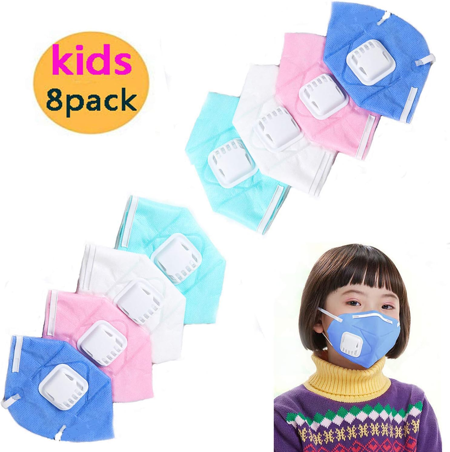 Cute Kids Adult Anti Pollution Mask Unisex Outdoor Protection N95 Non-woven Fabric Dust Mouth Mask 4 Layer Valve Filter
