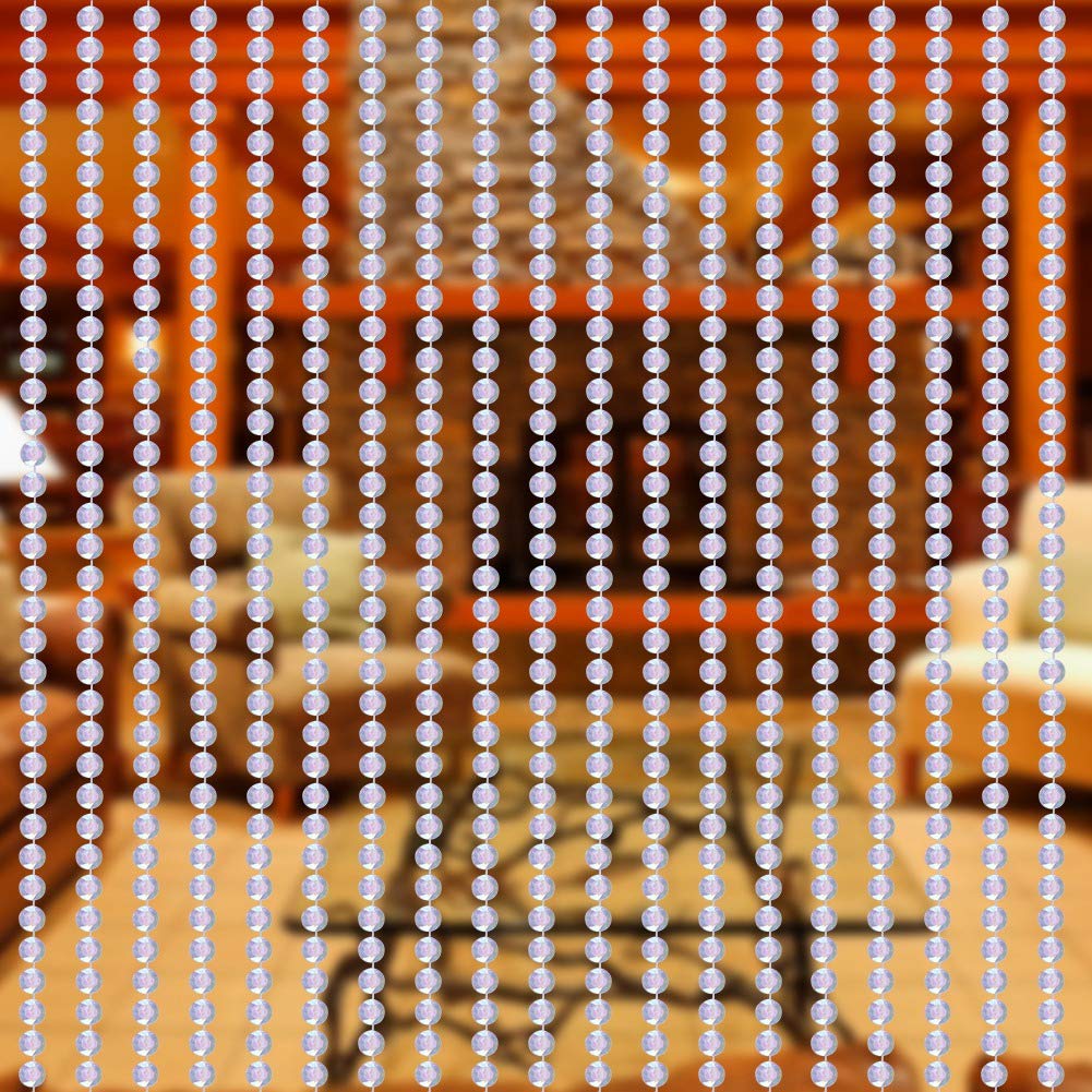 Yosoo 10 m Acrylic Crystal-Like String Bead Curtain - Decorative Panel for Doors, Windows, And Room Separation - Indoors or Outdoors colourful