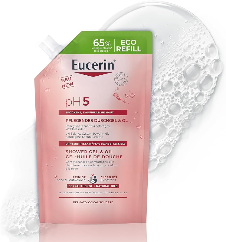 pH5 Recharge Gel-Huile de Douche, Nettoyant Peaux Sensibles, 400 ml