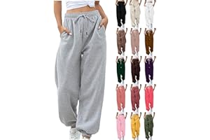 AQAYL Sweatpants Women Baggy Drawstring Cinch Bottom Pants High Waisted Jogger Pants Workout Cargo Pants Lounge Trousers
