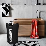 DOKEHOM 125L X-Large Collapsible Laundry Basket Black 79cm Tall view 8