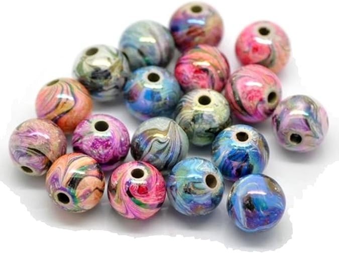 30 X MULTI COLOURED ACRYLIC BEADS 12 MM Amazon.co.uk Jewellery