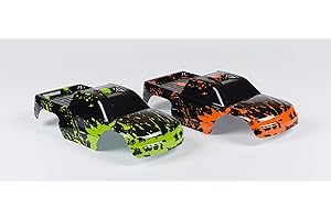 2pk Combo Set Custom Body Muddy Orange/Green Compatible for 1/10 Truck Car Shell 3617 Bigfoot Rustler (Muddy 2 pk)