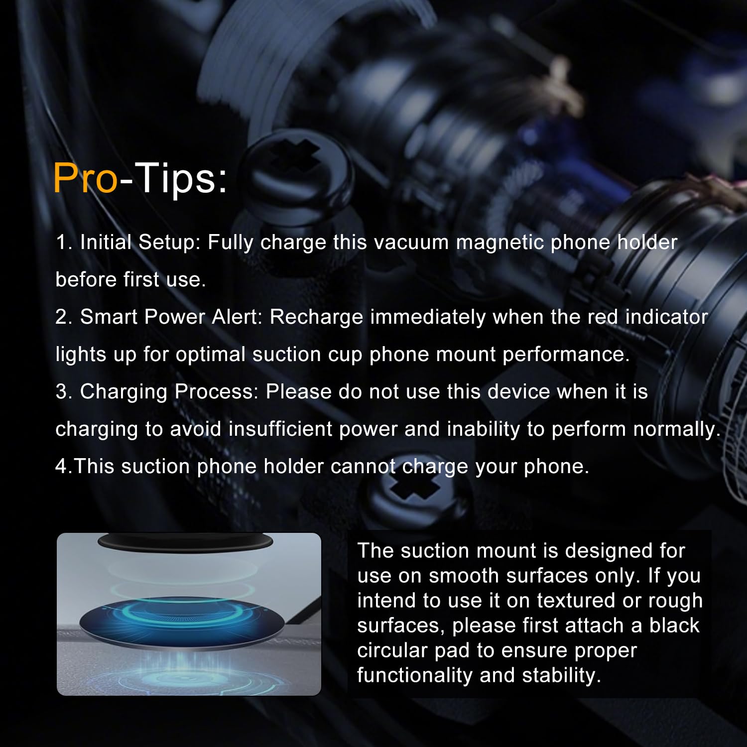Jkoailiwi Hands-Free Stable Anti-Shake Electric Suction Cup Phone Mount, 360 Adjustable Vacuum Magnetic Car Phone Holder for Car Vlogging Travel, for Magsafe iPhone 16e 16 Pro Max 15 14 13
