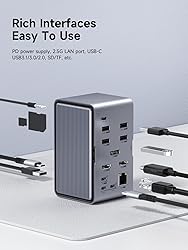Hagibis USB C Docking Station Triple Monitor, LED