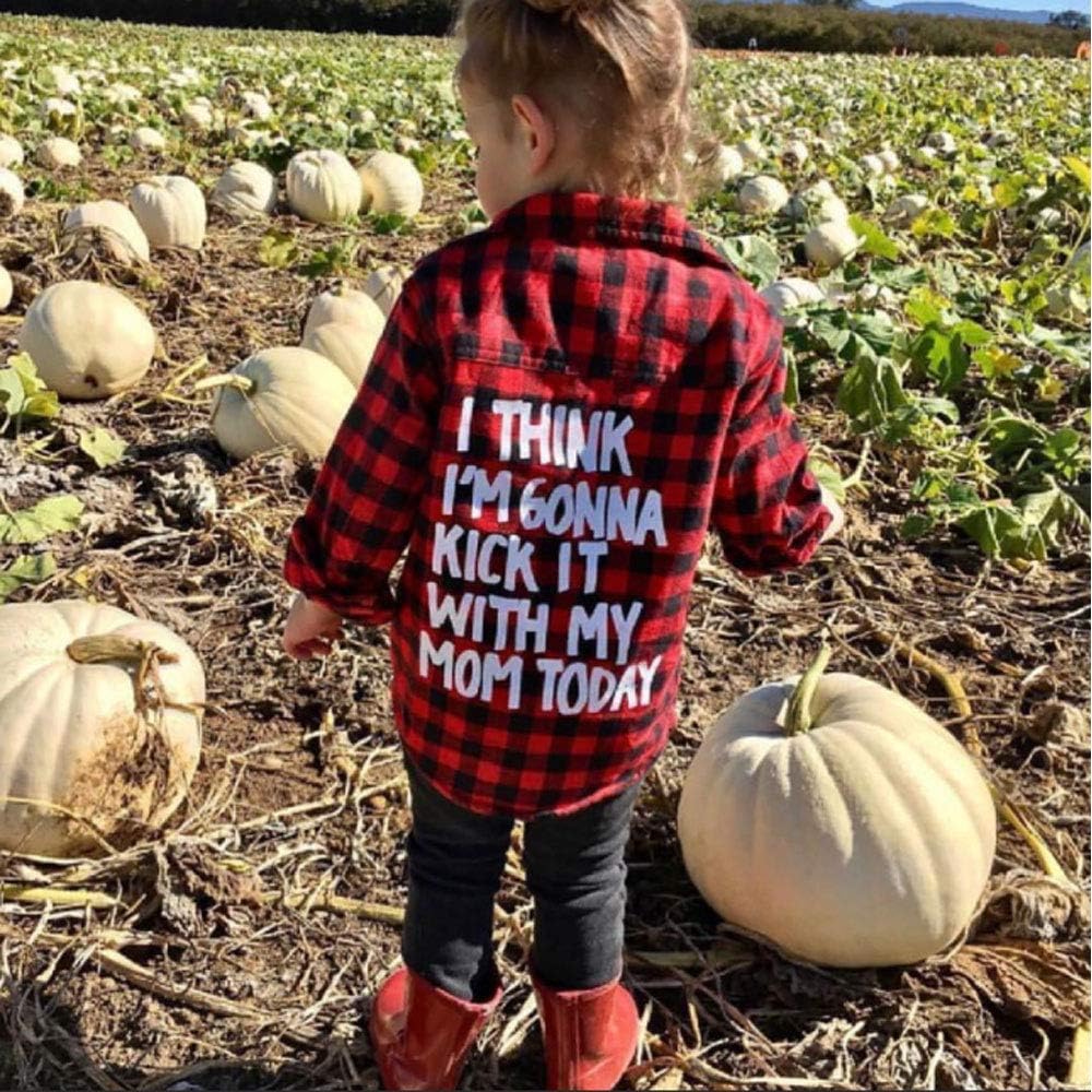 Toddler Long Sleeve Shirt Baby Boy Girl Plaid Top for Toddler Spring Winter Coat for Kid: Clothing