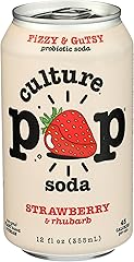 Culture Pop Soda, Soda Probiotic Strawberry Rhubarb, 12 Fl Oz