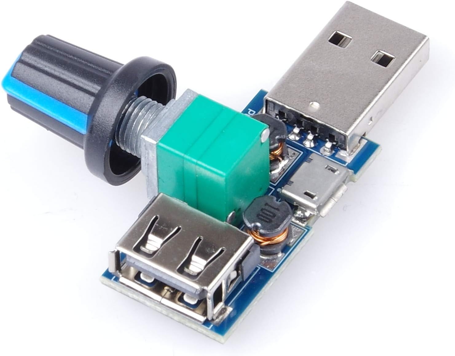DC 5V USB Fan stepless Speed Controller Regulator with Switch Speed Module Input DC 4-12V to 2.5-8V 5W