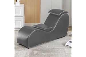 CECER Yoga Chair,Indoor Lounge Chair with Adjustable Head Cushion,Curved Yoga Lounge Chair for Adults,Relaxing Lounge Chair,Exercising Chair for Living Room,Apartment.(Grey)
