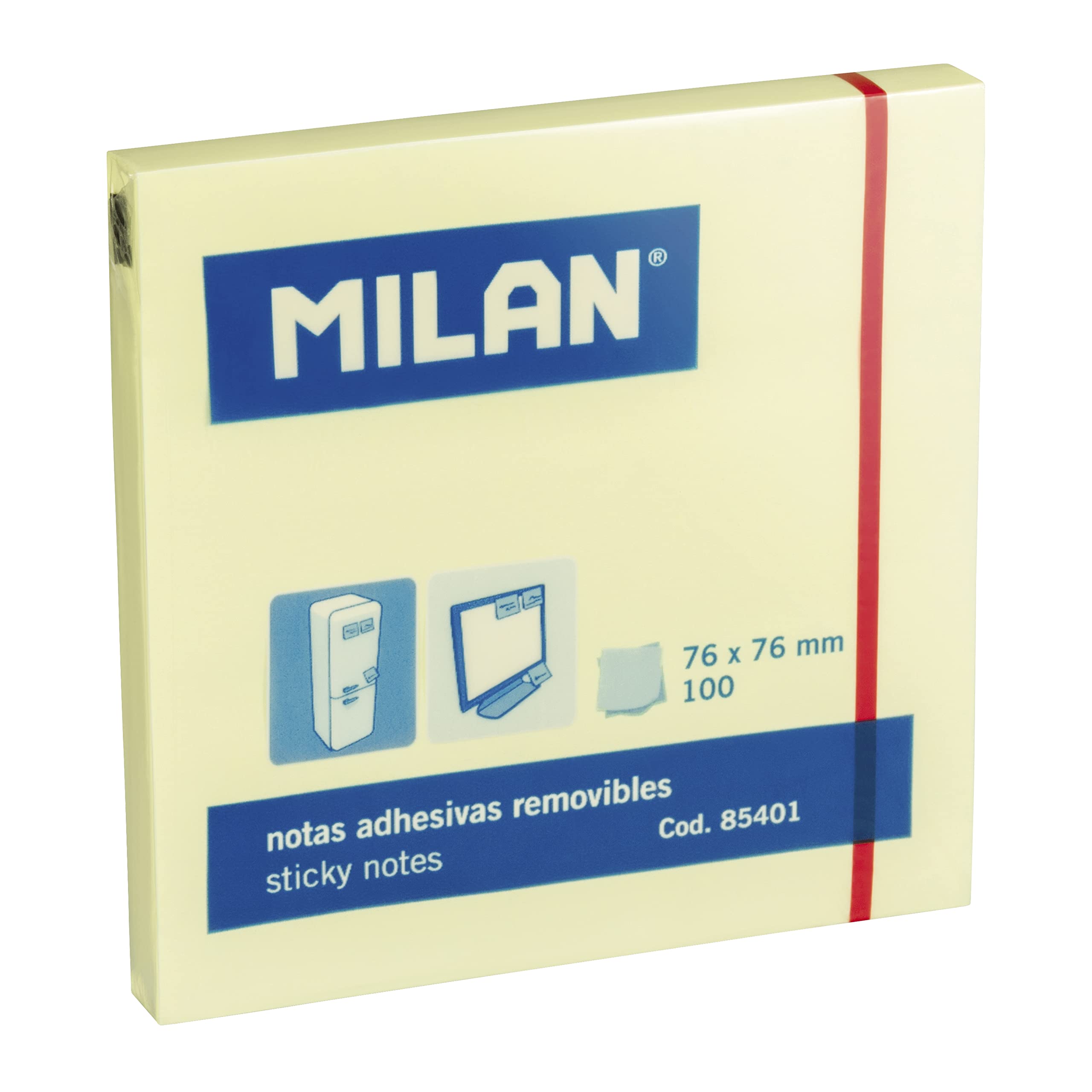 Milan 85401 Sticky Note Adesive, 76 mm x 76 mm