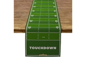 Pudodo Football Field Table Runner Touchdown Game Day Tablecloth Football Theme Birthday Party Kitchen Dining Home Decoration (13" x 72")