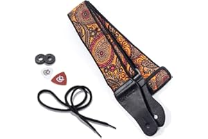 KLIQ MUSIC GEAR KLIQ Vintage Woven Guitar Strap for Acoustic and Electric Guitars