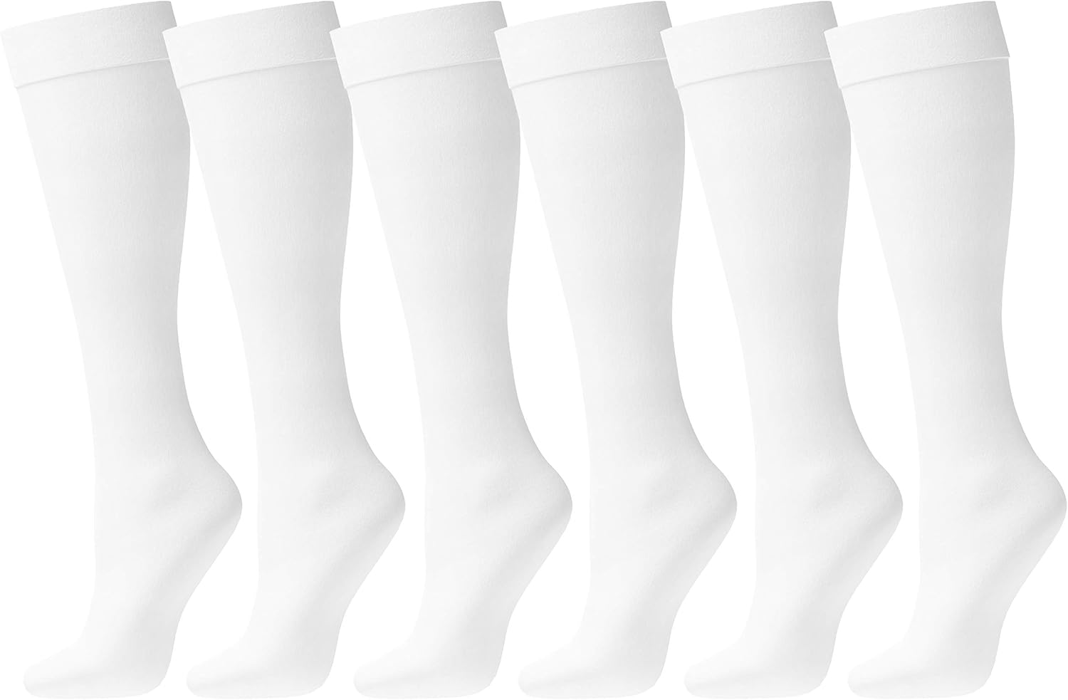 Womens Nylon Dress Socks, 6 Pairs Ladies Trouser Sock, Soft Sheer Knee