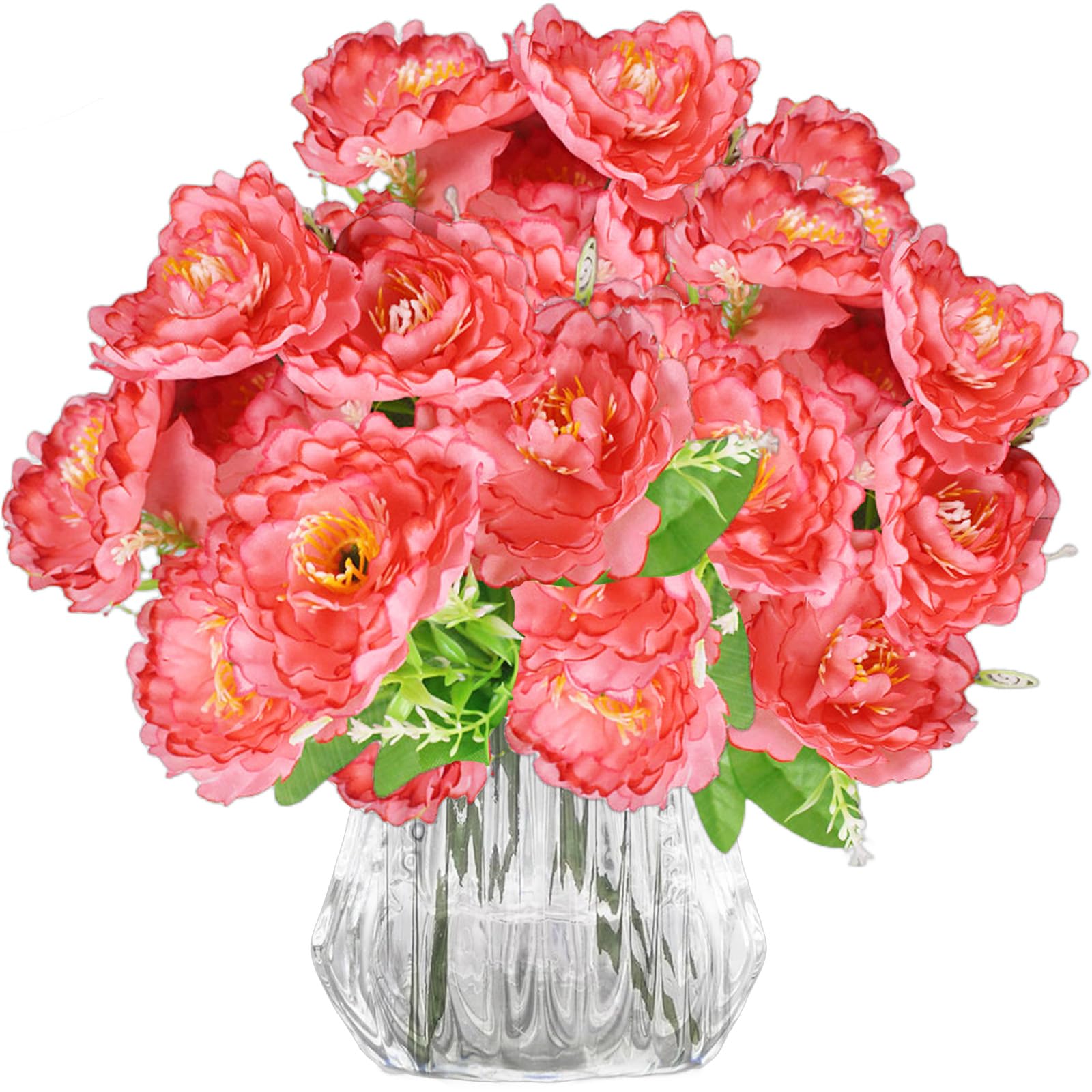 astylishome Artificial Flowers for Graves Outdoors - Fake 21 Bundles Faux Outside Plastic Flower with Beauty of Nature Spring Home Decor Farmhouse Garden Pink 0216