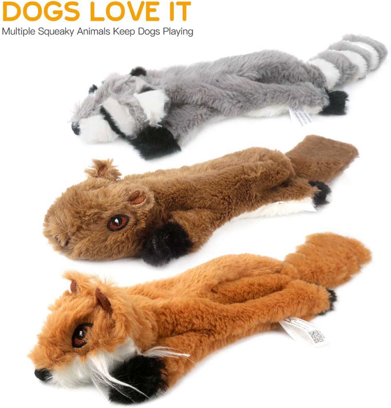 YAMI 3 Pack Dog Squeaky Chew Toys No Stuffing Dog Toys Plush Dog Toys for Small Medium Dog - Image 5