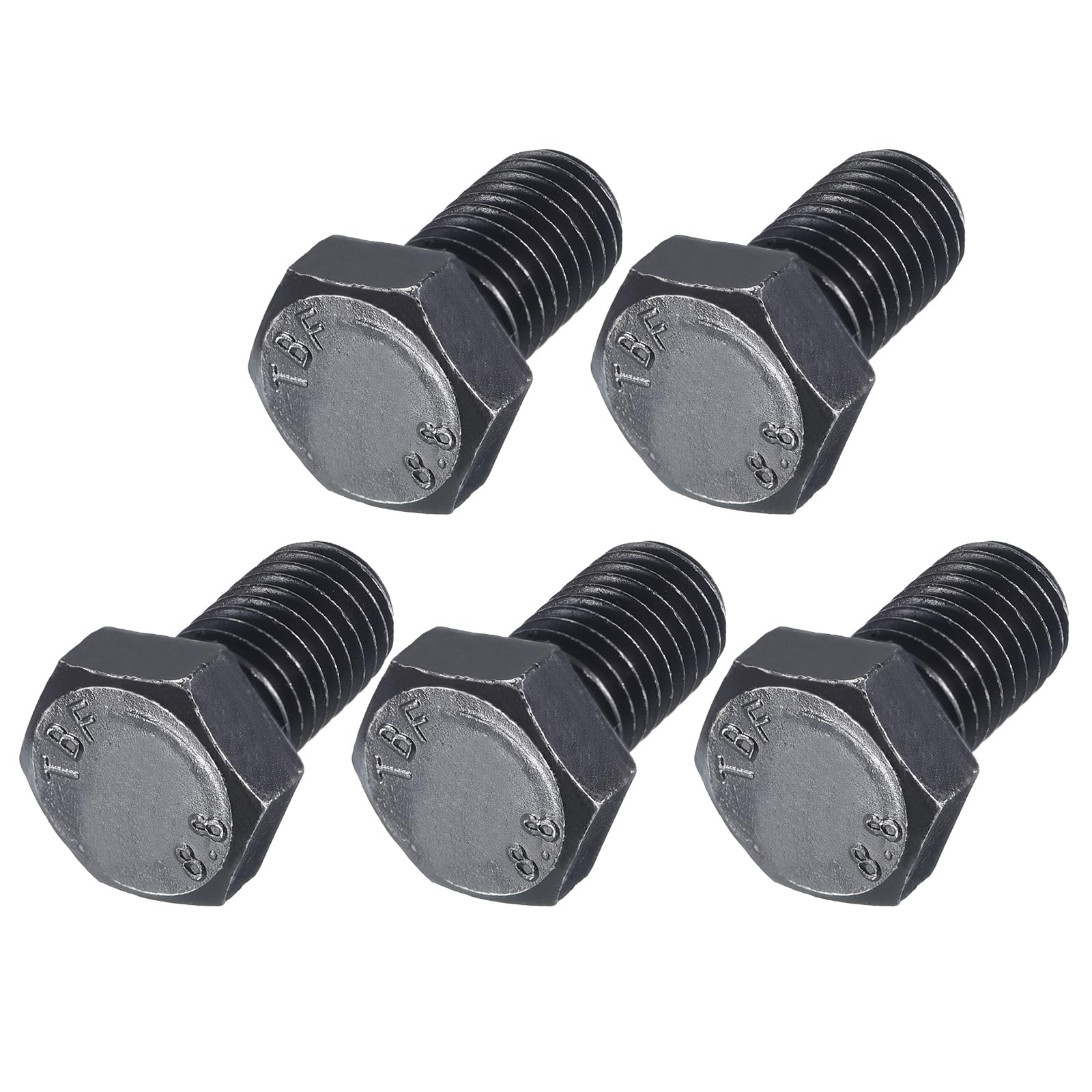 METALLIXITY Hex Bolts (M12-1.75x20mm) 5Pcs, 8.8 Grade Carbon Steel Fully Threaded Black Oxide, Coarse Thread UNC Hex Head Screw Bolt - for Furniture Repair โ image 1