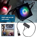 ECSiNG 20/24 Pin ATX EPS Power Switch Cable Red LED On Off Jumper PC PSU Test view 2