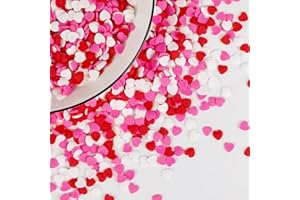JOYVITAS Heart Sprinkles For Cake Decorating, 150g/5.29oz, Red Pink and White Edible Mix Baking Candy, Donuts, Cupcake Topper, Cookies, Mother's Day, Birthday, Valentine's Day, Wedding Party Supplies
