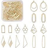 Bestewelry Alloy Geometric Open Back Bezel Frame Big Pendants Bezel Blank Trays Open Back Frame Pendants for DIY Crafts Resin Jewelry Making