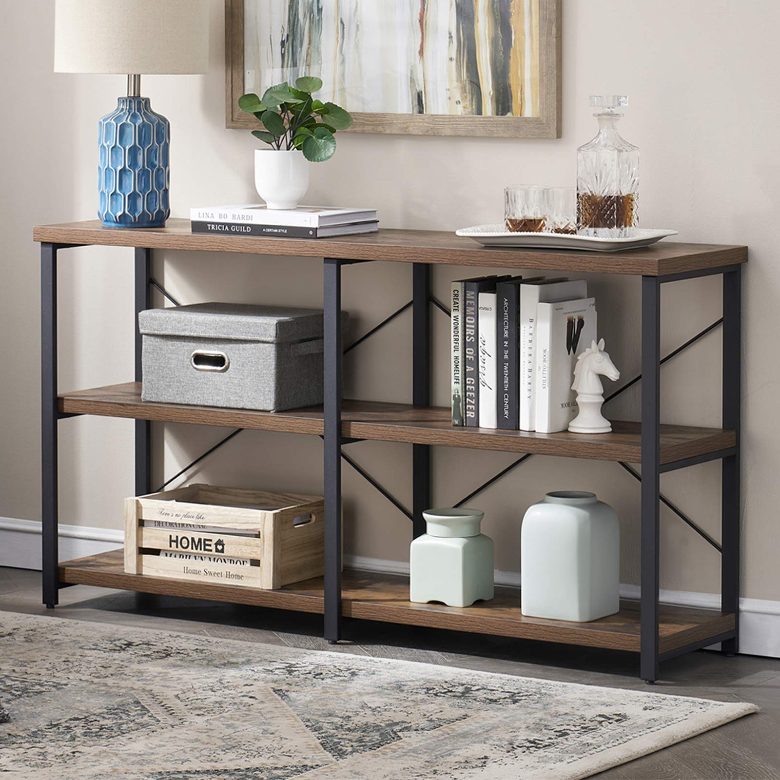 Buy GRELO HOME Rustic Entryway Tables, Industrial Console Table for