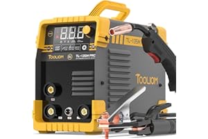 TOOLIOM 135A Gasless Flux Core MIG Welder 110V MIG Welder Flux MIG/Lift TIG/Stick 3 in 1 Welding Machine IGBT DC Inverter with LCD Display