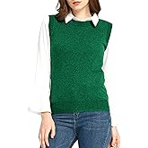 Wowcarbazole Womens Sweater Vest Sleeveless Crewneck Ribbed Knit Basic Solid Pullover Tank Tops Outfits