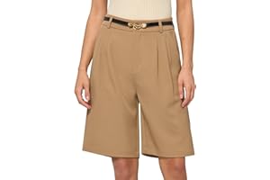 Willit Women's Shorts Wide Leg Dress Bermuda Casual Work Summer Pleated Shorts with Pockets 7" 10"