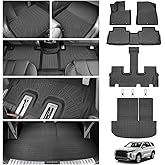 Floor Mats for Hyundai Palisade 2020-2025, Trunk Mat with Back Seat Cover for Palisade Accessories, All Weather Cargo Liner 3 Rows Full Set Carpet Protection
