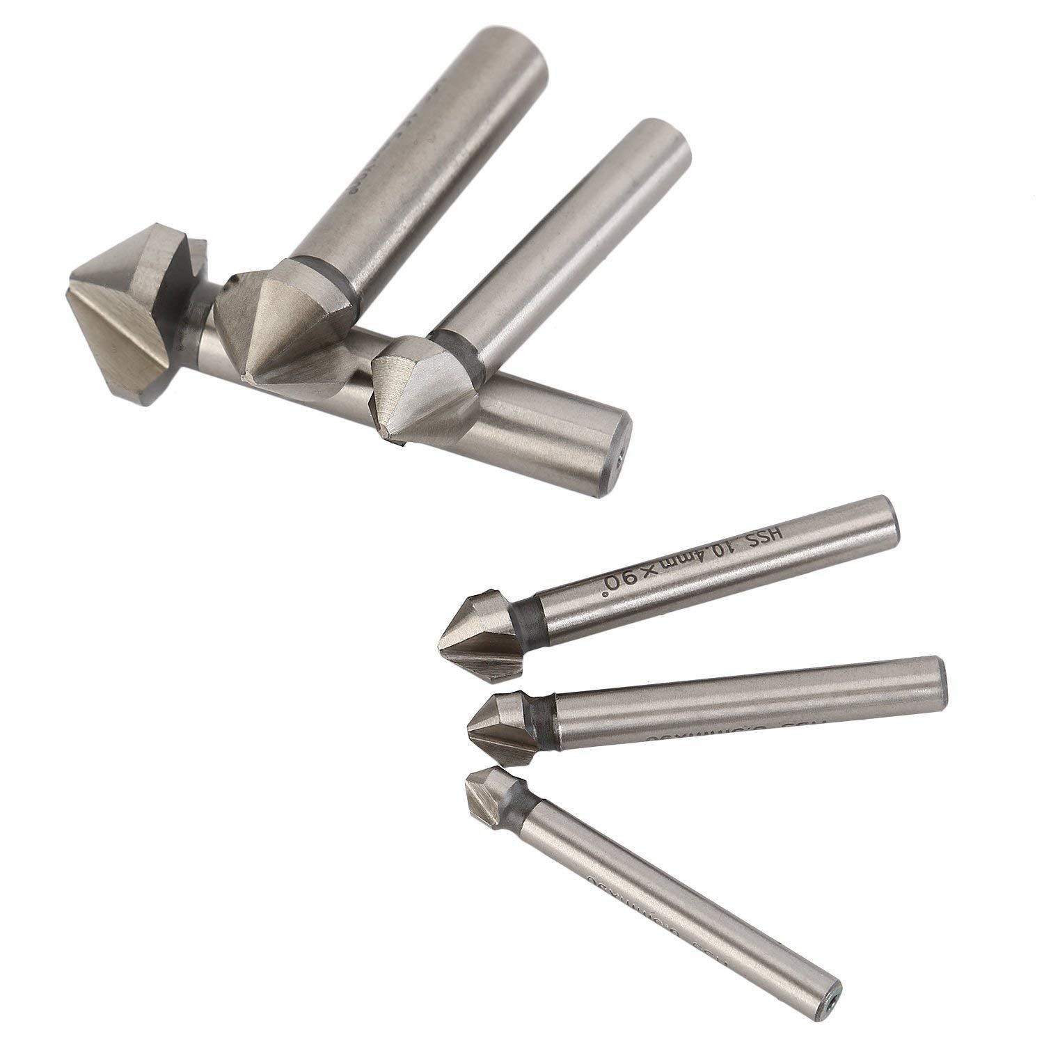 Malayas 6PCs HSS Drill Chamfer Chamfering 90 Degree 3 Flute End Mill Cutter Drill Bit for Wood Steel Aluminum - Image 4