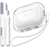MHYALUDO Airpods Pro 2nd/1st Generation Case Cover, Compatible with Airpods Pro Case 2nd Gen USB C Charging Port, Clear Soft Transparent Military Grade Shockproof Case, Clear White