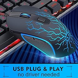 Gaming Keyboard and Mouse Combo, K1 RGB LED Backlit