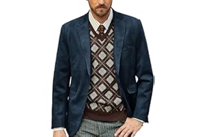 PJ PAUL JONES Mens Blazer Jacket Faux Leather Suit Jacket Casual 2 Buttons Suede Sport Blazer Coat with Pockets