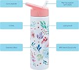 Smash Stainless Steel Drink Bottle 750ml Pink with Sipper Lid view 2