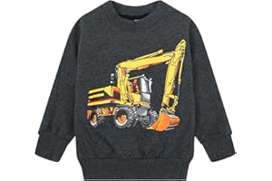 RETSUGO Toddler Little Boys 100% Cotton Crewneck Sweatshirts Long Sleeve Shirt Pullover Sweater Kid Fall Clothes 2-7 Years