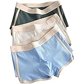 SOLY HUX Men's Boxer Briefs 3 Packs Trunks Mid Rise Underwear Stretchy Knitted Panties
