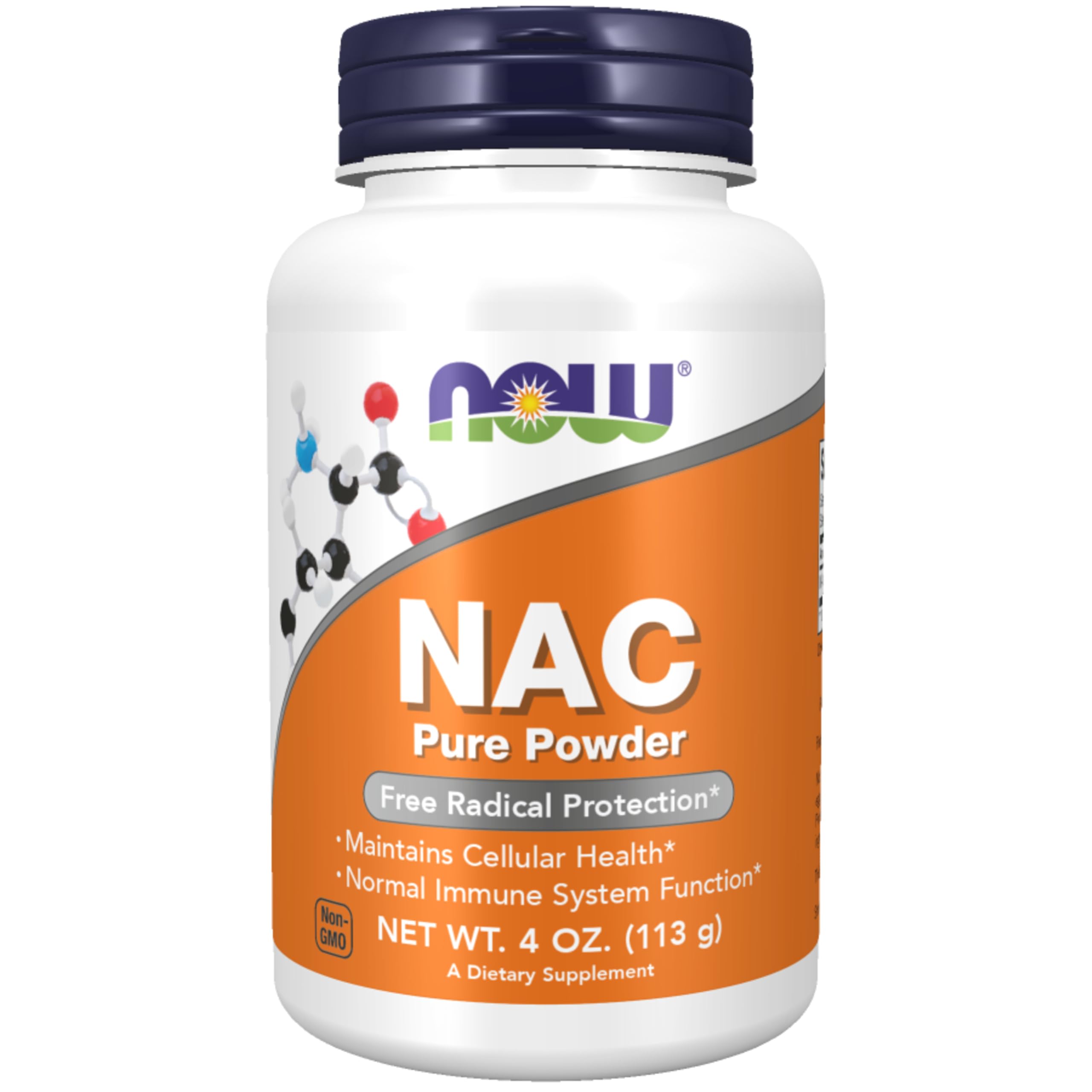 NOW Supplements, NAC (N-Acetyl Cysteine) 600 mg Pure Powder, Free Radical Protection*, Cellular Health*, Immune System Function* 4-Ounce (113 g)