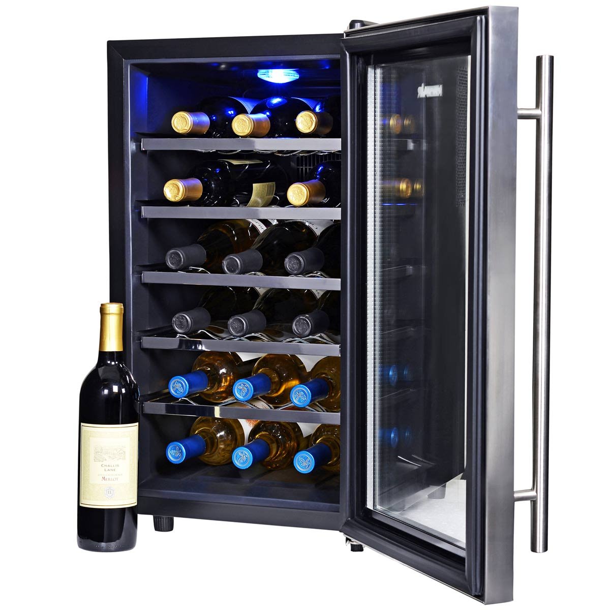 NewAir Wine Cooler and Refrigerator, 18 Bottle Freestanding Wine