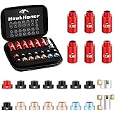 HAWKHONOR Bullet &amp; Headspace Gauge Comparator Kit, Reloading Equipment | 14 Inserts + 6 Bushings + Comparator Body + Anvil Base, Fits .17-.45 &amp; .420-.188 Calibers, Measures Ammo Seating Depth